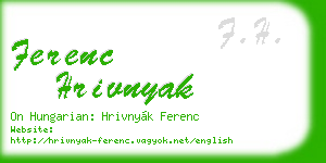 ferenc hrivnyak business card